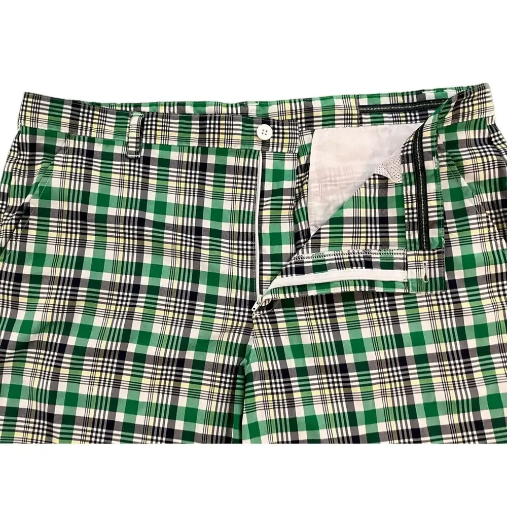IZOD Golf Men's Multicolor Plaid Casual Golf Shorts w/ Pockets | Size 42